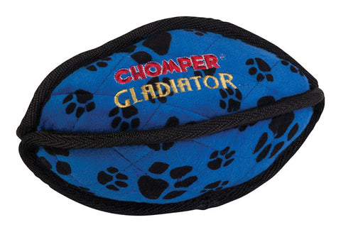 Chomper Gladiator For Dog Black/Blue Nylon/Plush Tuff Football Dog Toy Large