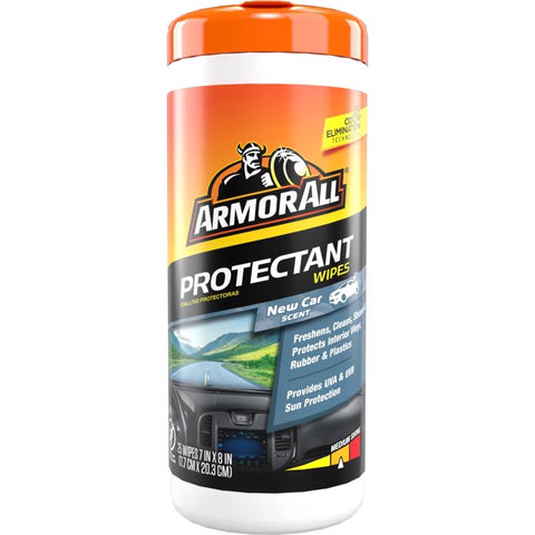 Armor All Plastic/Rubber/Vinyl Air Freshening Protectant Wipes New Car Scent 25 ct