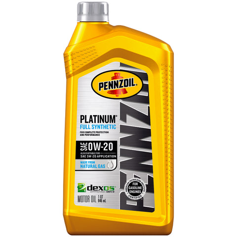 Pennzoil Platinum 0W-20 4-Cycle Synthetic Motor Oil 1 qt 1 pk (Pack of 6)