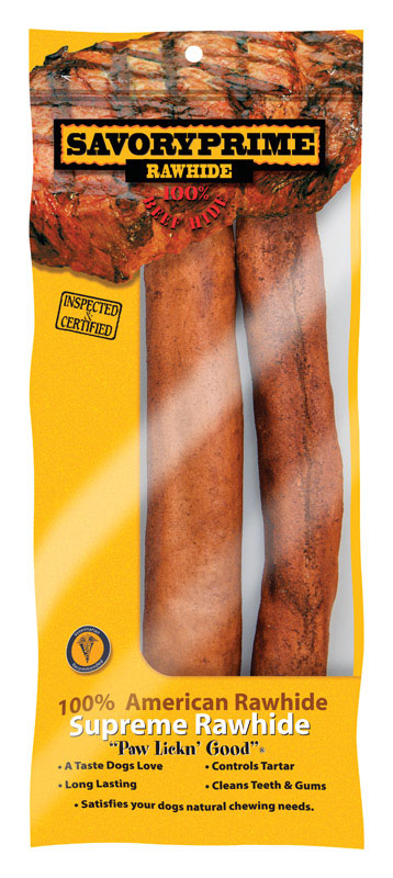 Savory Prime Beef Flavor Medium Adult Rawhide Bone Beef Rawhide 10 in. L 2 pk