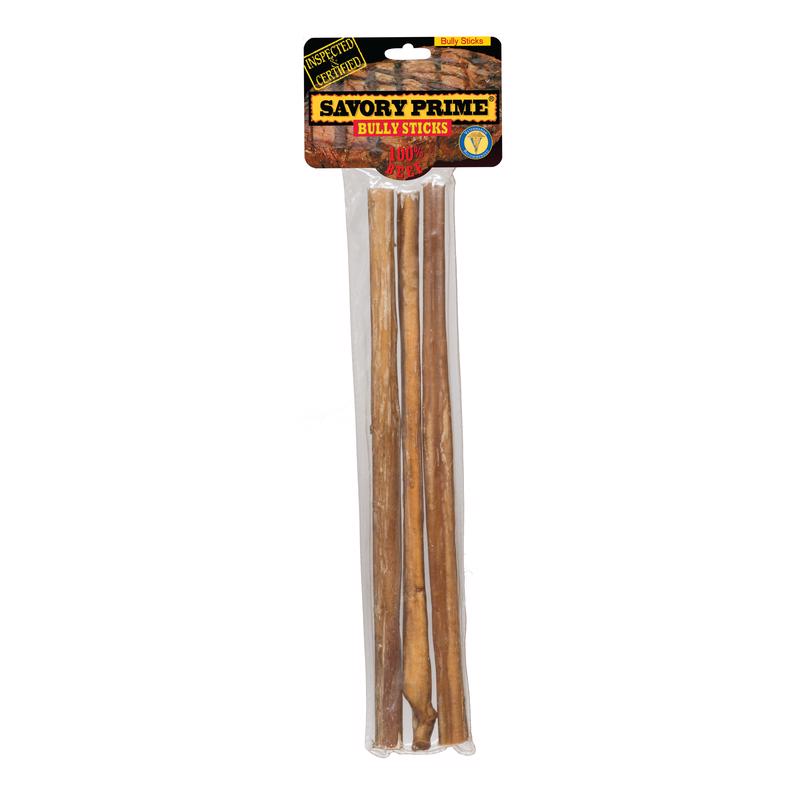 Savory Prime Naturals Large Beef Grain Free Bully Stick For Dogs 12 in. 3 pk