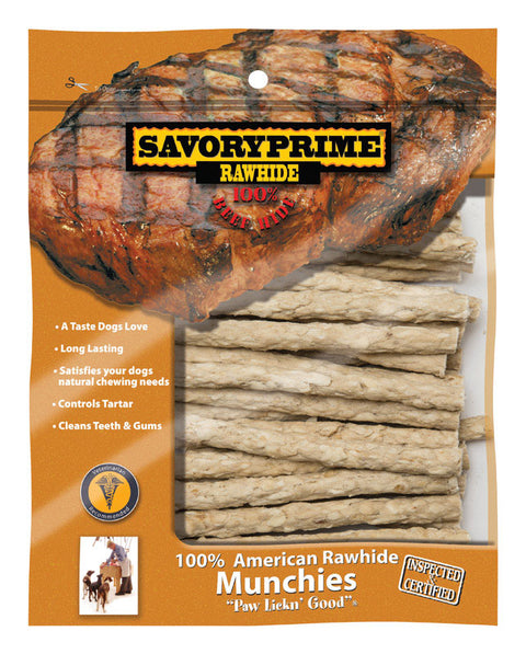 Savory Prime Munchies All Size Dogs Adult Rawhide Sticks Beef Rawhide 5 in. L 30 pk