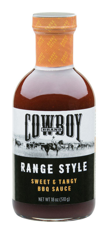 Cowboy Range Style Sweet and Tangy BBQ Sauce 18 oz (Pack of 6)