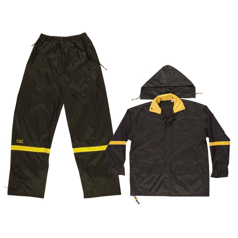 CLC Climate Gear Black Nylon Rain Suit XL 0.18 mil