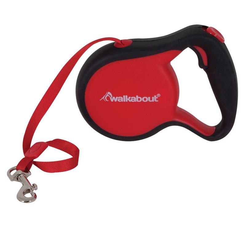 Petmate Walkabout Red Plastic Dog Retractable Leash Medium