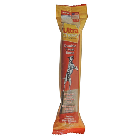 Ultra Chewy Double Treat Chicken Bone For Dogs 2.8 oz 1 pk (Pack of 24)