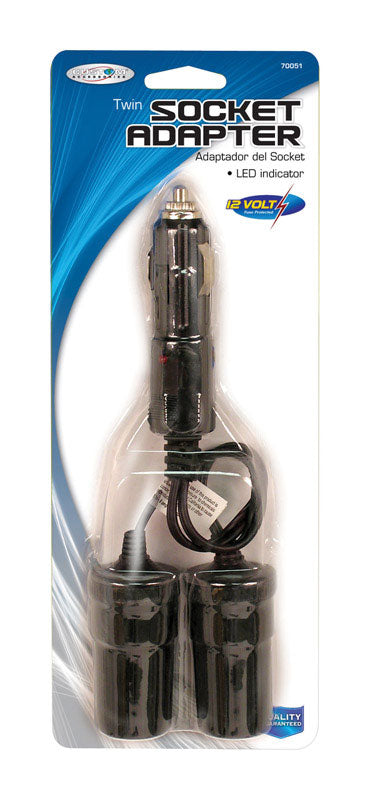 Accesorios personalizados Enchufe encendedor doble negro de 12 V 1 ud.