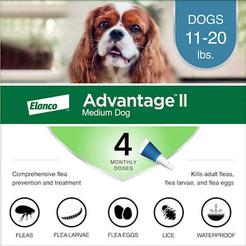 Gotas líquidas Elanco Advantage II para pulgas en perros, imidacloprid/piriproxifen, 0,14 oz