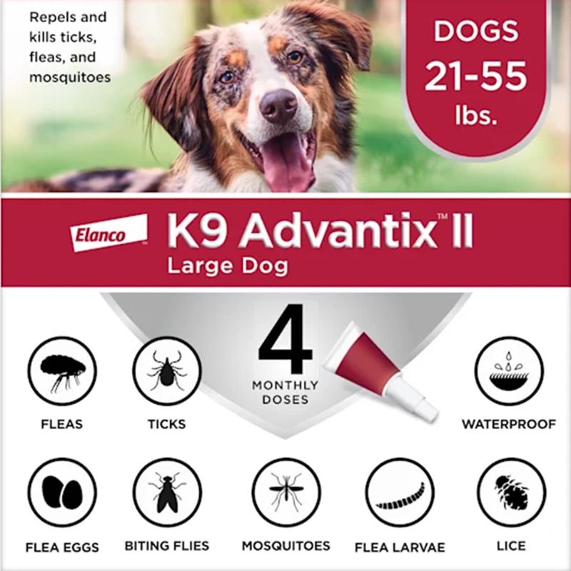Elanco K9 Advantix II Gotas líquidas para perros contra pulgas Imidacloprid/Permetrina/Piroproxifen 0.34 oz
