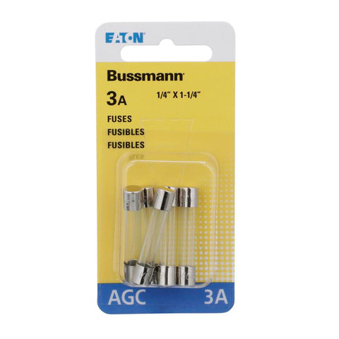 Bussmann 3 amps AGC Clear Blade Fuse 5 pk (Pack of 5)