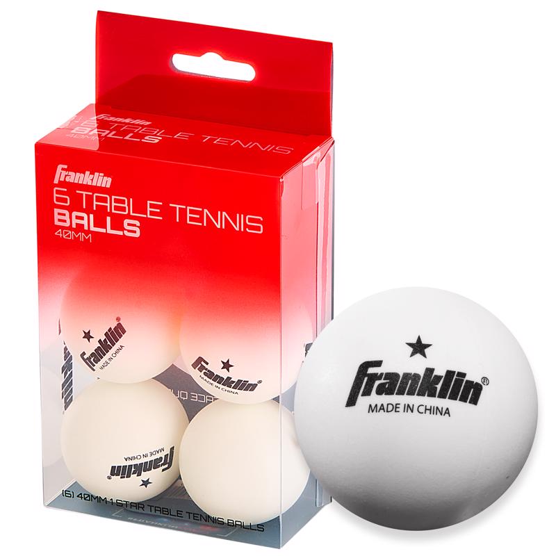 Franklin Table Tennis Balls White 6 pc (Pack of 6)