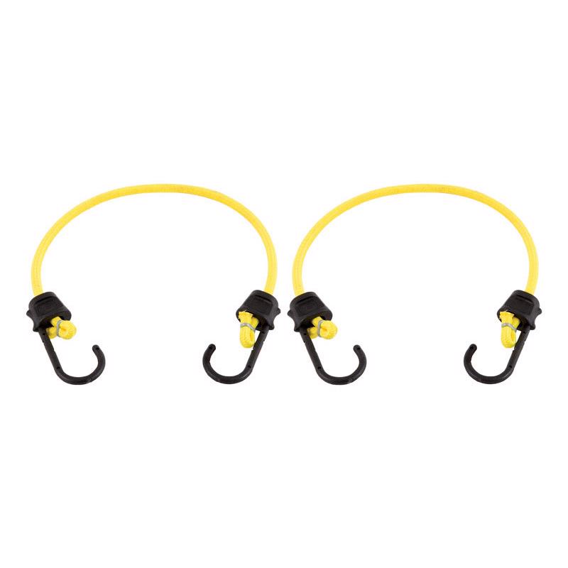 Keeper Black/Yellow Bungee Cord 24 in. L X 0.315 in. 2 pk