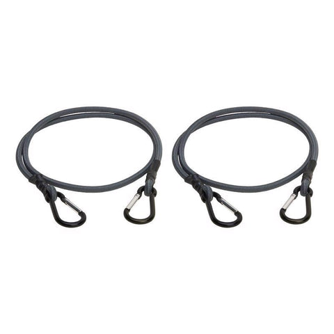 Keeper Gray Carabiner Style Bungee Cord 48 in. L X 0.315 in. 2 pk