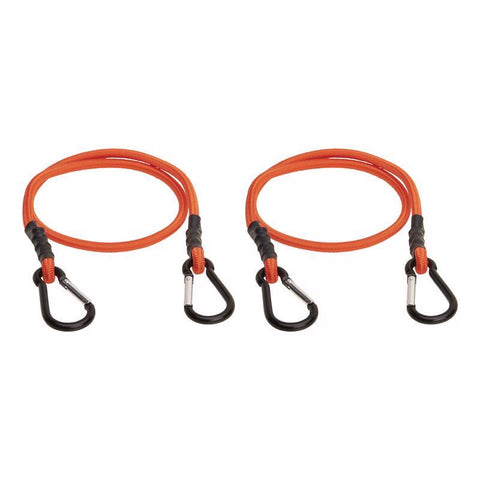 Keeper Orange Carabiner Style Bungee Cord 36 in. L X 0.315 in. 2 pk