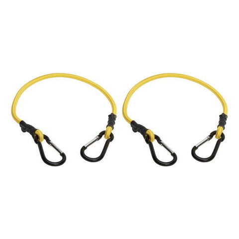 Keeper Yellow Carabiner Style Bungee Cord 24 in. L X 0.315 in. 2 pk