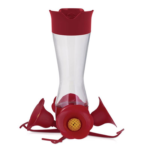 Perky-Pet Hummingbird 8 oz Glass/Plastic Pinch-Waist Nectar Bird Feeder 4 ports (Pack of 2)
