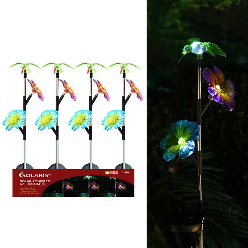 Alpine Solaris Multi-color Plastic 31 in. H X 6 in. L X 4 in. W Hummingbird Solar Garden Stake (Pack of 20)