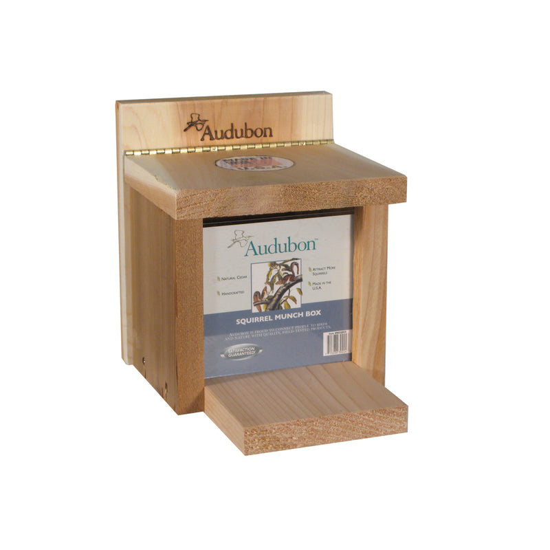 Audubon Wild Bird 4 pt Cedar Squirrel Feeder Squirrel Feeder 2 ports (Pack of 2)