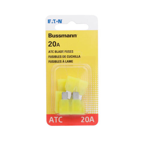 Bussmann 20 amps ATC Yellow Blade Fuse 5 pk (Pack of 5)