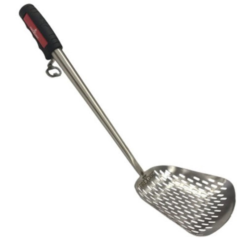 Espátula para parrilla FireDisc Ultimate Frying Weapon de acero inoxidable negro/plateado, 1 ud.