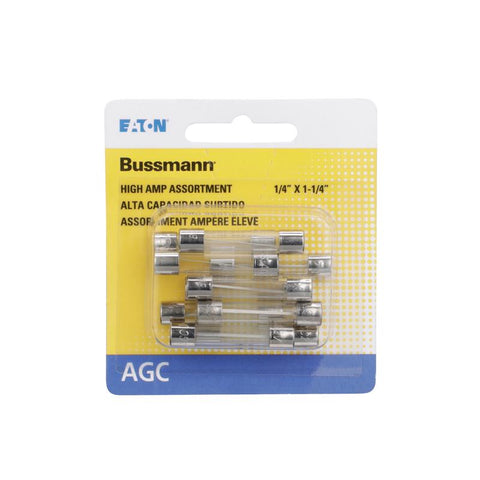 Bussmann 30 amps AGC Clear Fuse Assortment 10 pk (Pack of 5)