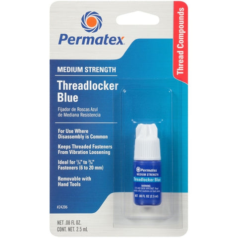Permatex Medium Strength Threadlocker Liquid 0.08 oz (Pack of 6)