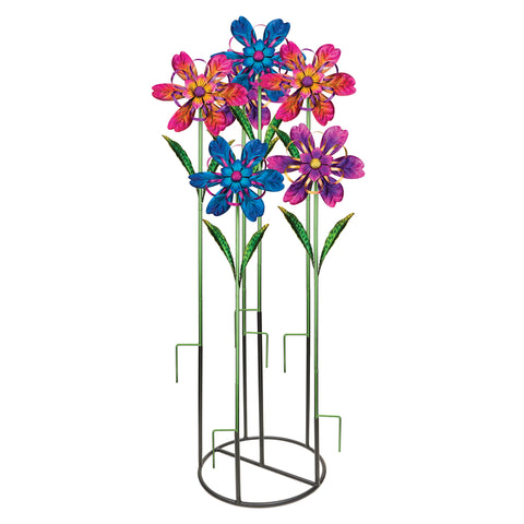 Regal Art & Gift Assorted Metal 36 in. H X 10 in. L X 4.75 in. W Flower Ribbon Garden Stake Spinner (Pack of 12)