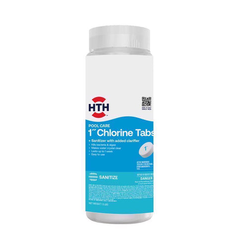 HTH Pool Care 1" Tablet Chlorinating Chemicals 1.5 lb (Pack of 6)