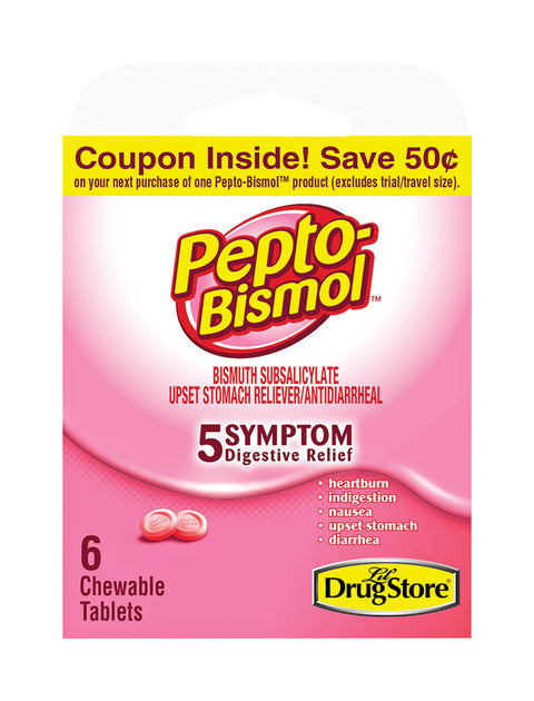 Pepto Bismol Lil Drugstore Upset Stomach Reliever 6 ct 6 pk (Pack of 6)