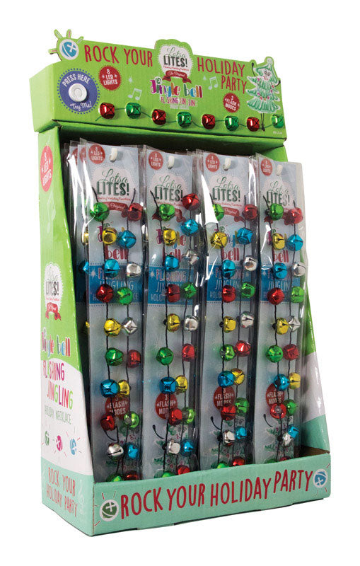 DM Merchandising Lotsa Lights Light up Bells Necklace Metal 1 pk (Pack of 24)