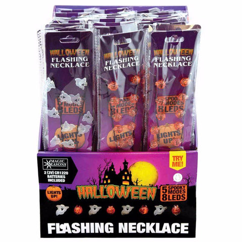 Magic Seasons Halloween Flashing Bulb Necklace Plastic 1 pk (Pack of 12)