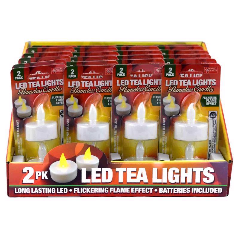 Magic Seasons White No Scent LED Flameless Tea Lights (Pack of 24)