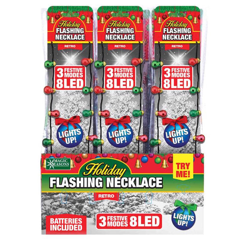 Magic Seasons Christmas Holiday Flashing Necklace 1 pc (Pack of 36)