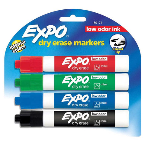 EXPO 1 Low Odor Assorted Color Dry Erase Markers 4 pk (Pack of 6)