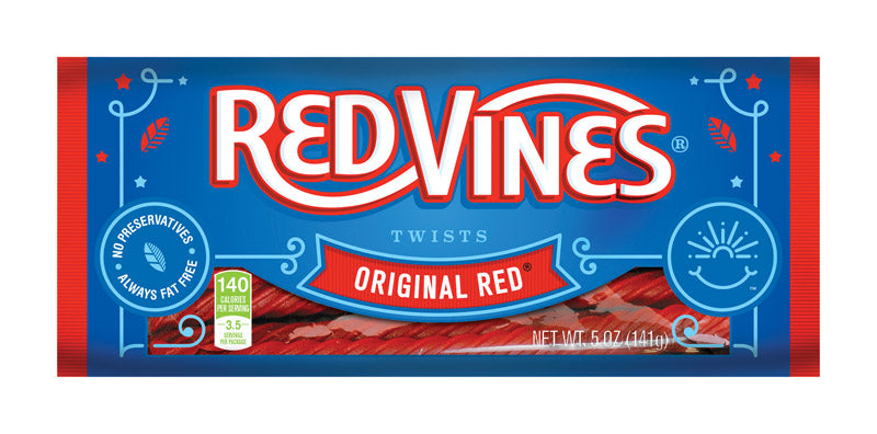Red Vines Strawberry Licorice Candy 5 oz (Pack of 12)