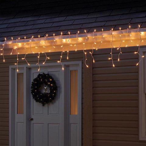 Celebrations Red Incandescent Mini Clear 100 ct Icicle Christmas Lights 5.67 ft. (Pack of 12)