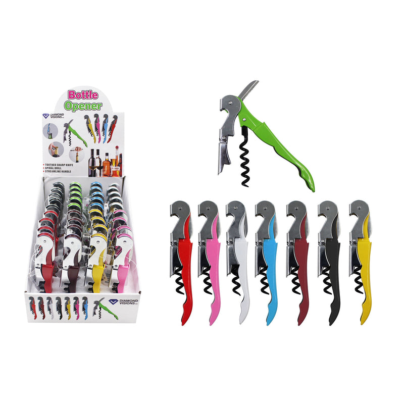 Diamond Visions Assorted Metal Corkscrew (Pack of 36)