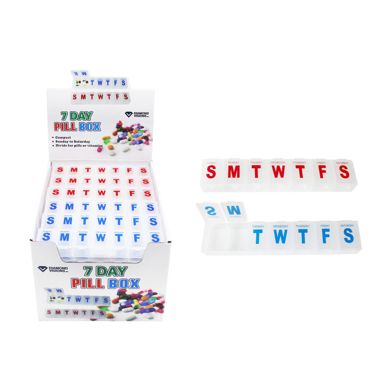 Diamond Visions Clear Pill Organizer 7 day 36 pk (Pack of 36)