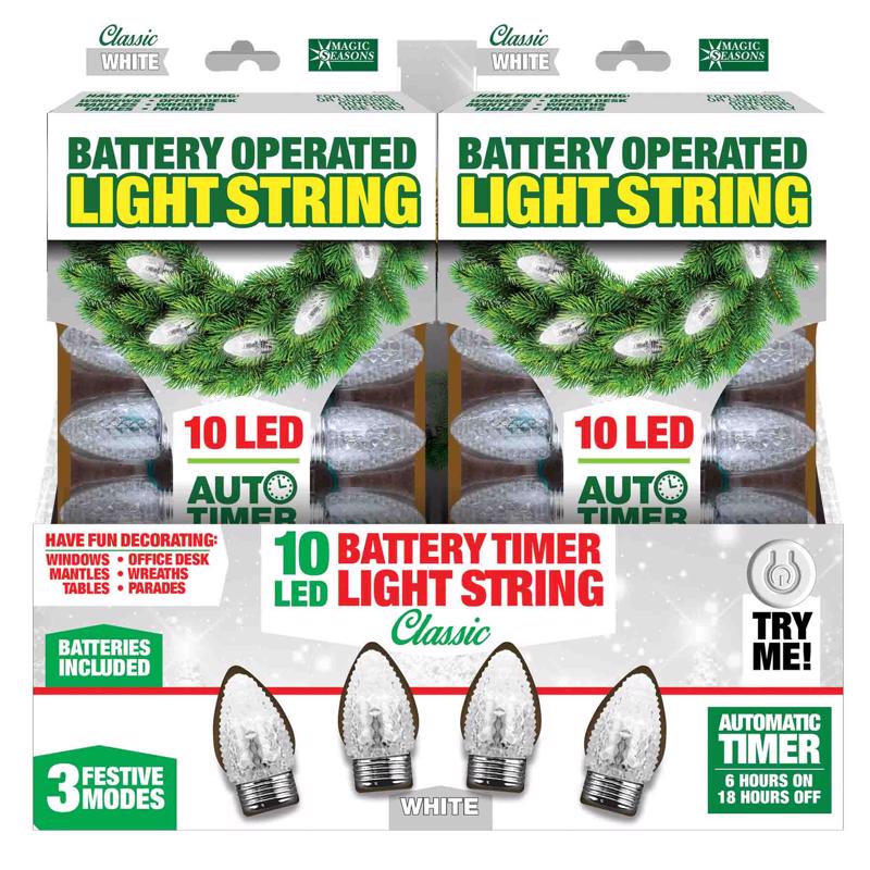 Magic Seasons LED White 10 ct String Christmas Lights (Pack of 12)