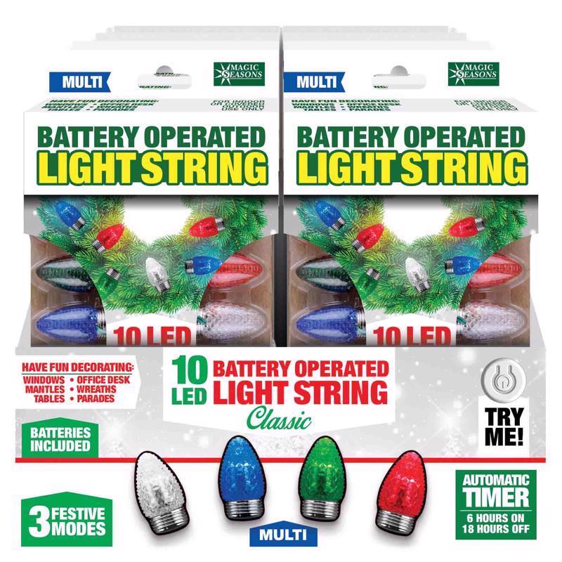 Magic Seasons LED Multicolored 10 ct String Christmas Lights 7.5 ft. (Pack of 12)