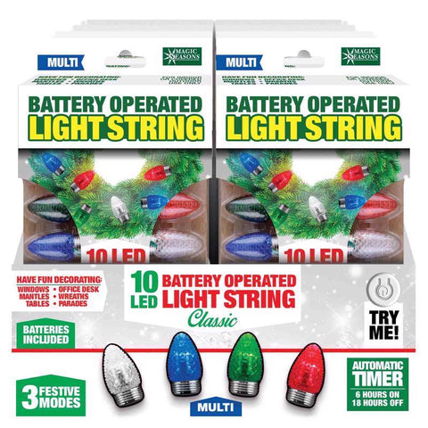 Magic Seasons LED Multicolored 10 ct String Christmas Lights 7.5 ft. (Pack of 12)