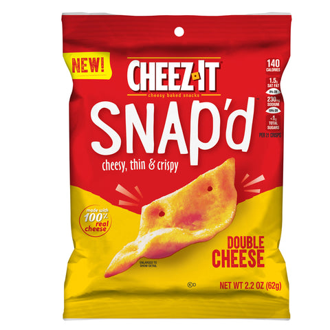 Cheez-It Snap'd Double Cheese Chips 2.2 oz Bagged (Pack of 6)