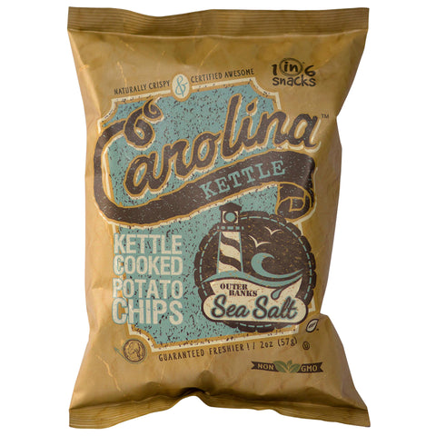 1 in 6 Snacks Carolina Outer Banks Sea Salt Potato Chips 2 oz Bagged (Pack of 20)