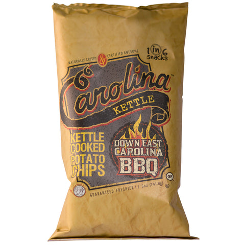 1 in 6 Snacks Carolina Down East BBQ Potato Chips 5 oz Bagged (Pack of 14)