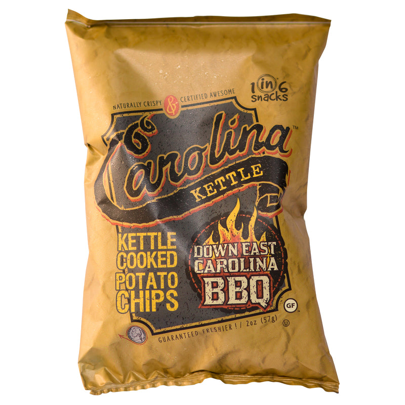 1 in 6 Snacks Carolina Down East BBQ Potato Chips 2 oz Bagged (Pack of 20)