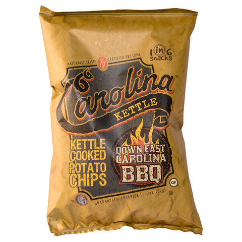 1 in 6 Snacks Carolina Down East BBQ Potato Chips 2 oz Bagged (Pack of 20)