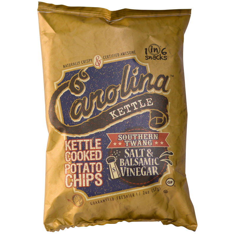 1 in 6 Snacks Carolina Salt & Balsamic Vinegar Potato Chips 2 oz Bagged (Pack of 20)