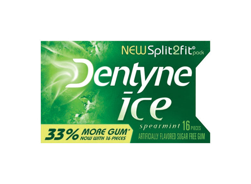 Dentyne Ice Sugar Free Spearmint Chewing Gum 16 pk (Pack of 9)