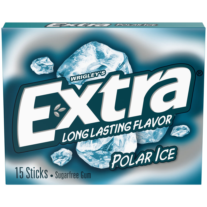 Wrigley's Extra Sugar Free Polar Ice Chewing Gum 15 pc 0.11 oz (Pack of 10)