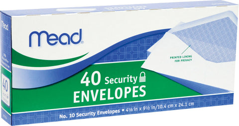 Mead 9.5 in. W X 4.12 in. L No. 10 White Envelopes 40 pk (Pack of 24)